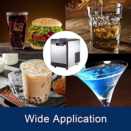 Máquina fabricadora de hielo en cubos, 61 lb, para colocar sobre mostrador, uso doméstico, hielo listo en 5 minutos, con cuchara y canasta extraíble miniatura 2