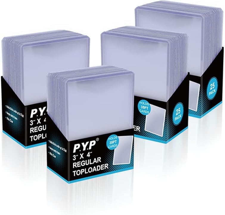 3 x 4 P.Y.P. Toploader - Total of 1 Pack (25 Toploaders) for Trading Card Games and Sports Cards