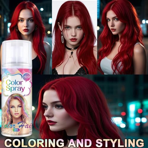 Spray Temporal de Color para Cabello Fired Red 120 ML miniatura 3