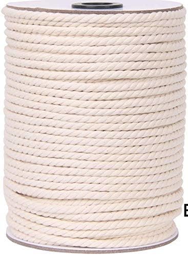 3 Ply/Twisted Cotton Cord/Dori Thread (50 Meters, 5mm) for Cotton Thread DIY and Other Projects (Off-White)