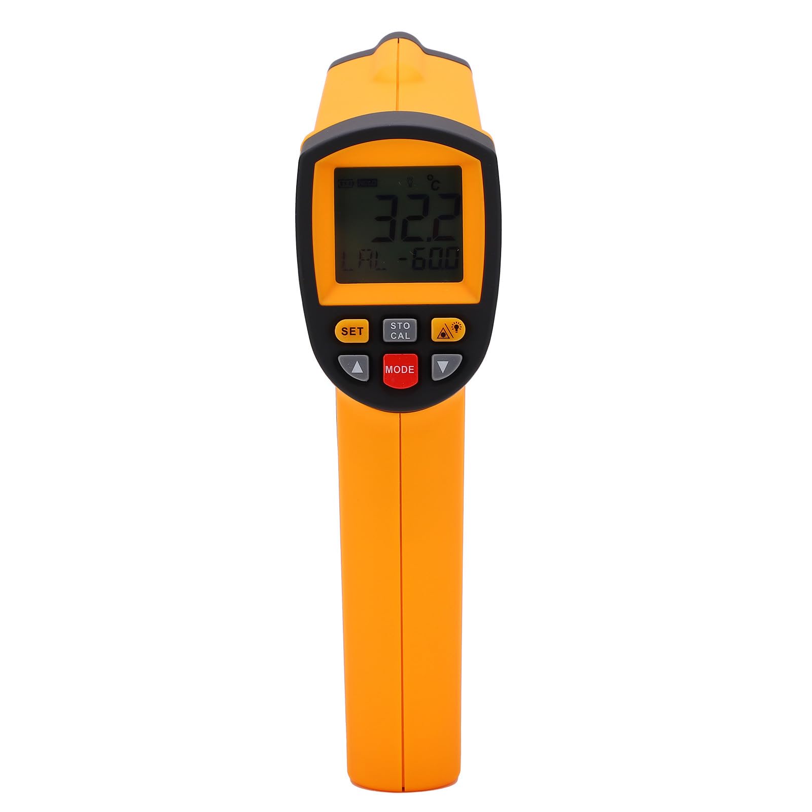 GM1651 Termómetro de mano infrarrojo sin contacto con posicionamiento láser de un solo punto y retroiluminación LCD para uso industrial - Rango de 30 a 1650 grados Celsius -