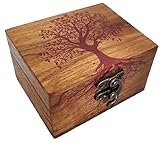 JB&C Premium Decorative Tree of Life Wooden Box, Jewelry Box for Keepsake, Trinket Box (3.75' long)