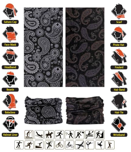 Image of VANCROWN Headband Neck Gaiter Head Wrap Headwear Face Mask Magic Scarf Bandana for Men and Women