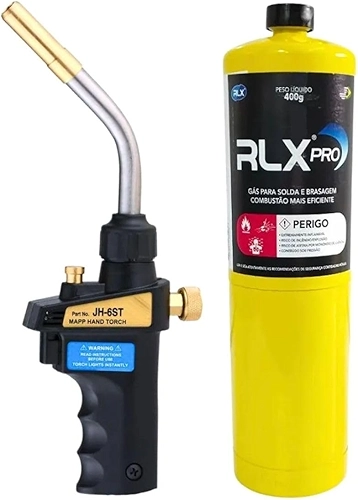 Maçarico Portátil Profissional Hand Turbo C/Refil Mapp 400g