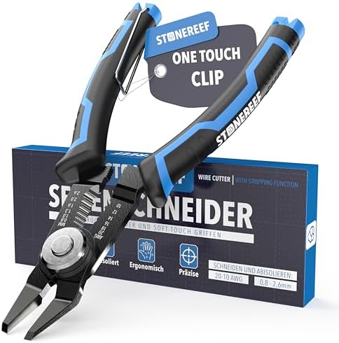 Abisolierzange Mini 3in1 Seitenschneider 20-10 AWG Kabel Zange | Schneidet, isoliert ab und greift - drei Funktionen in einer Zange