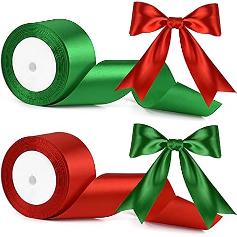 FEPITO 2 Inch Satin Ribbons for Christmas Cover