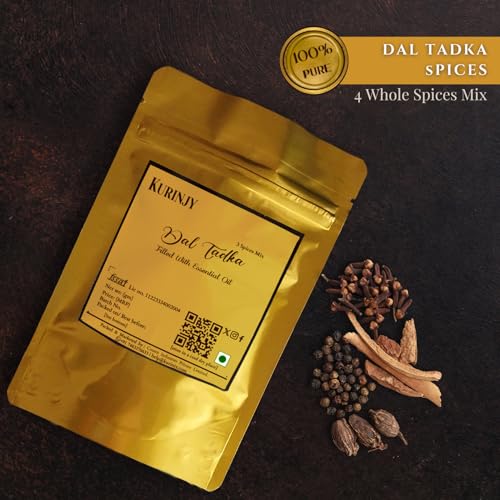 Image of Kurinjy Dal Tadka - Whole Spices Mix | Cinnamon Clove Peppercorn Kali Elaichi | Pure Natural Essential Oil filled Premium Kerala Spices | Crafted for Aromatic & Flavorful Lentil Dishes, 50g x 1 pack