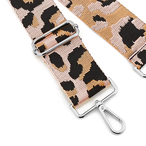 Image of Silvery Buckles Wide Shoulder Strap Adjustable Replacement Belt Crossbody Canvas Bag Handbag