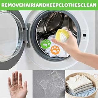 4 acchiappapeli + 4 palle per lavatrice, per case con animali, cura abbigliamento e rimozione peli in lavatrice, acchiappa peli per lavatrice, cattura peli lavatrice