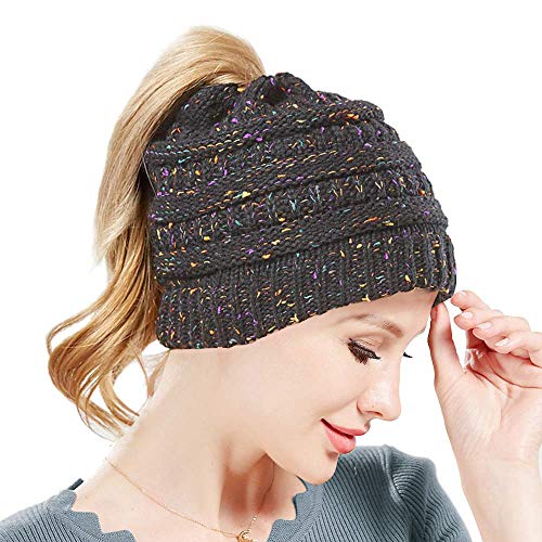 SWEDREAM Sombrero Invierno Gorros de Punto Gorras para Mujeres Crochet Cálido Suave Sombreros de Esqui (Gris)
