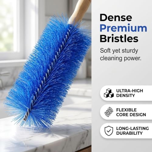 Image of Fan Cleaning Brush with Bendable Microfiber Head, Reusable Dusting Brush for Fan Blades, Window Blinds, Air Conditioner Vents, Ceiling Fans, Car Vents and Hard-to-Reach Areas, Grey