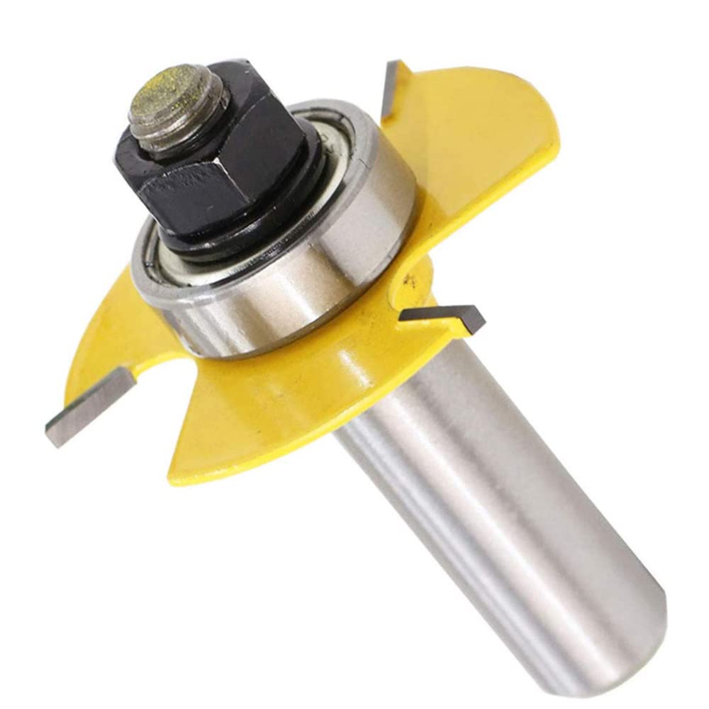 Mesee Lot de 6 fraises à rainurer en T - Tige de 8 mm - Empilables et réglables - Pour machine à graver