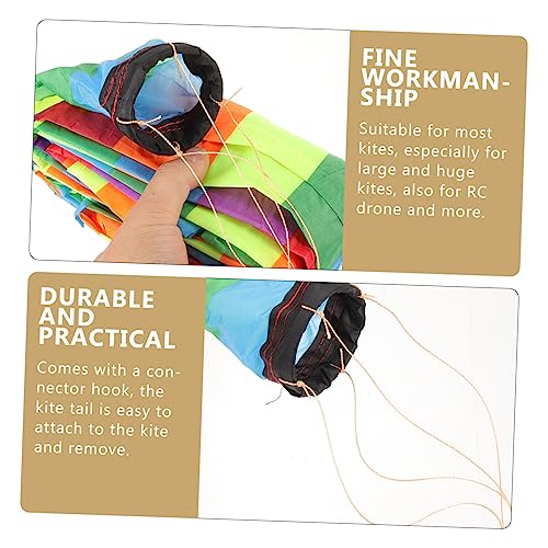 Yardwe Colorful Kite Tail Flat Ribbon Streamers Decorative Long Tail Accessory for Outdoor Flying Easy to Install and Fold Bright Rainbow Colors for Eye Catching Kite Decoration and4