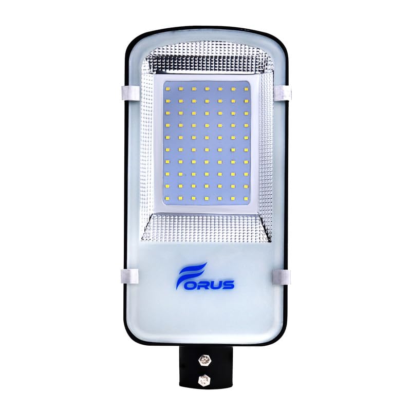 Image of Forus 50W LED Street Light Outdoor, IP66 Waterproof Pole Mounted Road Light, High Bright Daylight White LED Flood Light for Parking, Society, Industrial & Street Lighting with 4 Year Warranty (1 Pc)