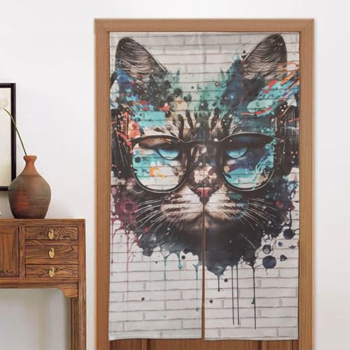 のれん シャワー ドアカーテン ファッション 暖簾 長さ カラー 芸術 猫 部屋仕切り 間仕切り 目隠し 遮光 断熱 壁飾り 壁掛け 見えにくい トイレ キッチ リビング 玄関 廊下 寝室 部屋 温泉 旅館 ホテル 飲食店 ワードローブ 脱衣所 出入り口