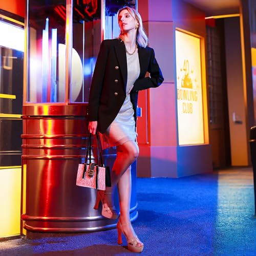 Platform Heels for Women Chunky High Heel Sandals with Ankle Strap, Open Toe Dress Shoes for Work Party Evening Wedding3