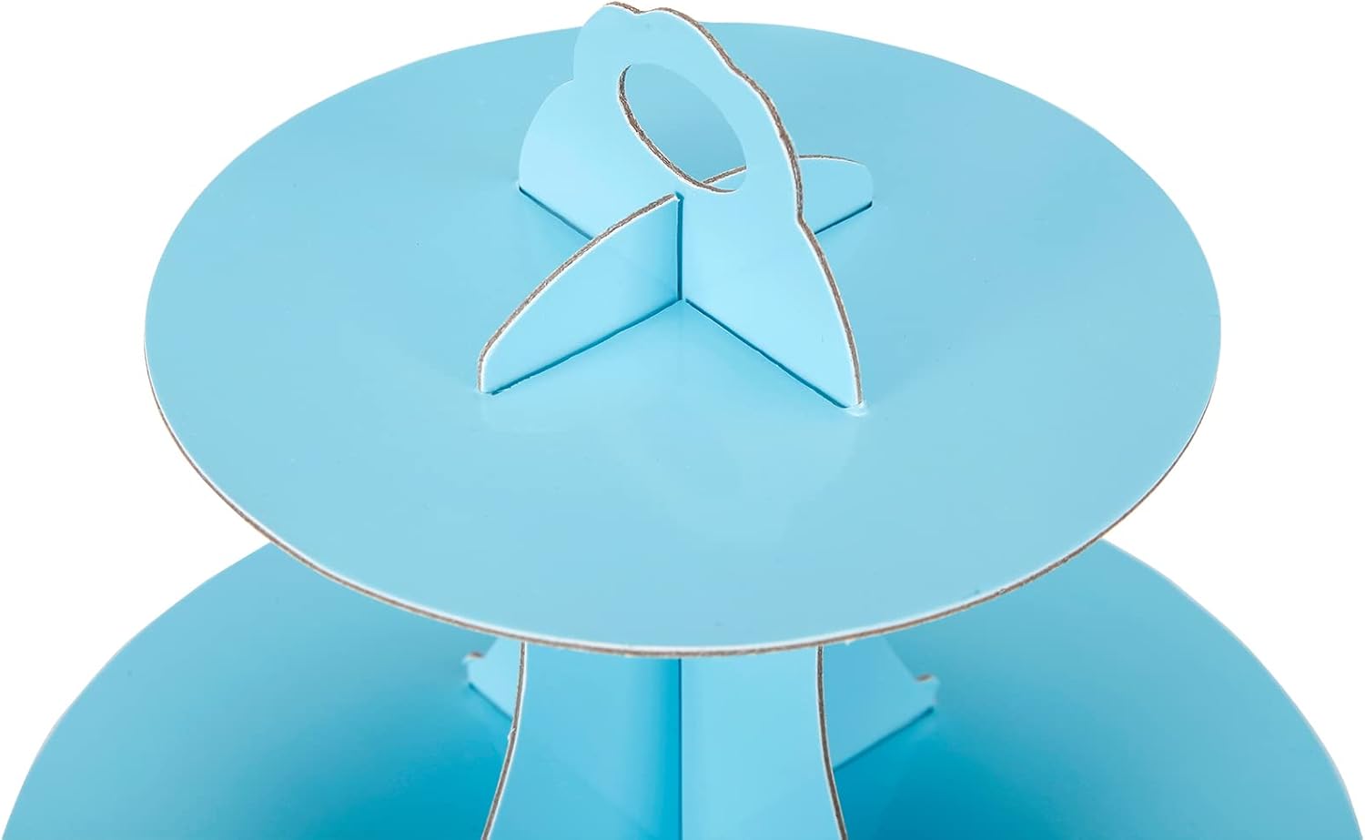 YLDW Cupcake Stand, 3-Tier Cupcake Stand Display, Cardboard Cup Cake Tower Stand, Disposable Dessert Stand for Birthday Tea Party Baby Shower Treat Decorations, Baby Blue