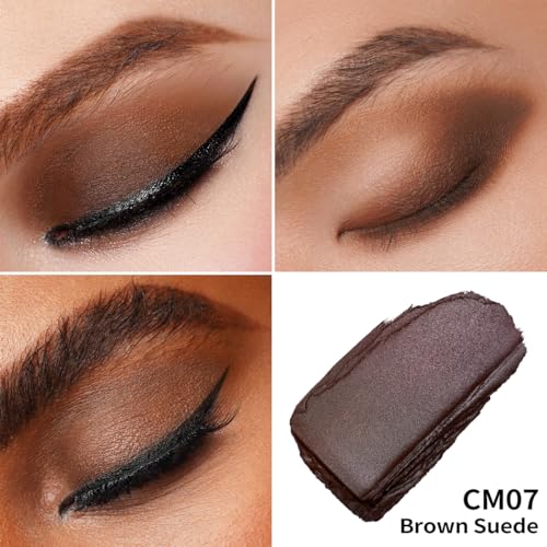 Oulac Sombras de Ojos Marrón Mate | Eyeliner y Base de Sombras de Ojos Waterproof y Larga Duración | Textura Cremosa y Acabado Mate | a Prueba de Manchas | Vegano | 06g (CM07) Brown Suede - imagen 5