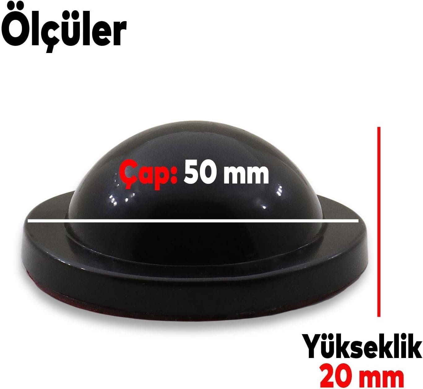 Silikon Kapı Stoperi Tamponu Yapışkanlı Siyah Kapı Kolu Stopu Sessiz Stop