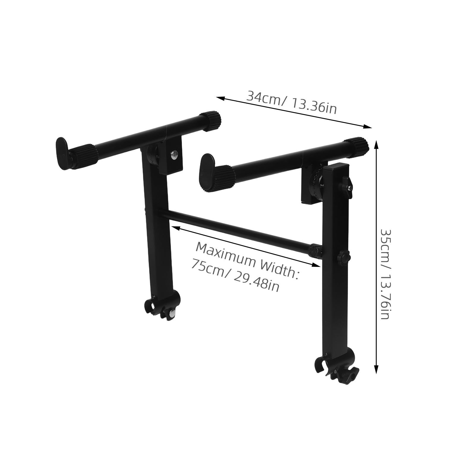 Kisangel Soporte de Teclado Doble Ajustable para Piano de Metal Estructura de Doble y Altura Ergonómica para Producción Musical y Aulas