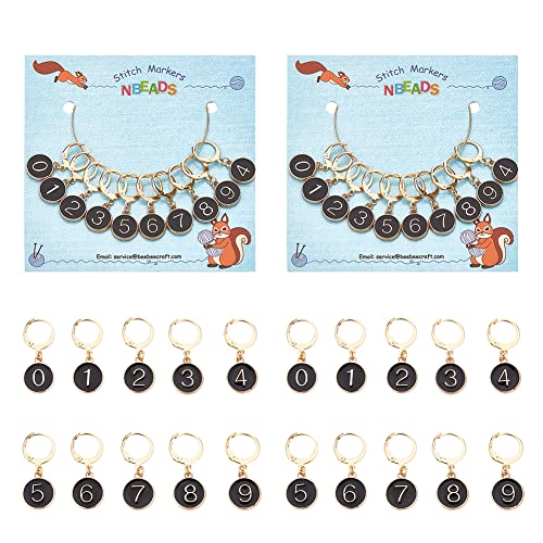NBEADS 20 Pcs Number 0~9 Stitch Markers