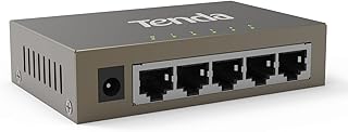Tenda TEG1005D, 5 Port Gigabit Switch, Unmanaged Ethernet Switch, Network Splitter with Traffic Optimization, Plug & Play, Fanless Metal Design Network Switch, Limited Lifetime Protection