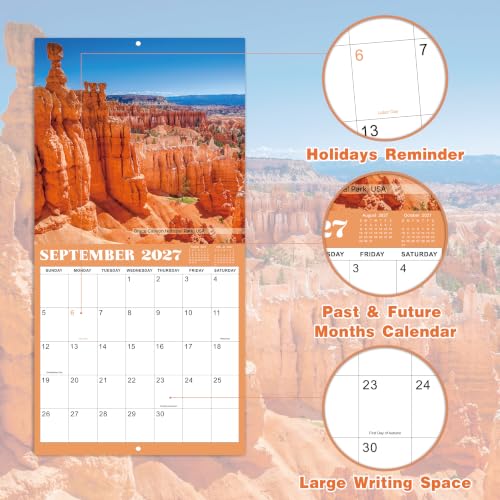Image of 2027 Calendar - 2027 Wall Calendar - 2027 National Parks Wall Calendar | Jan 2027 - Dec 2027, 12 inch x 24 inch (Open), Thick & Sturdy Paper, Beautiful National Parks