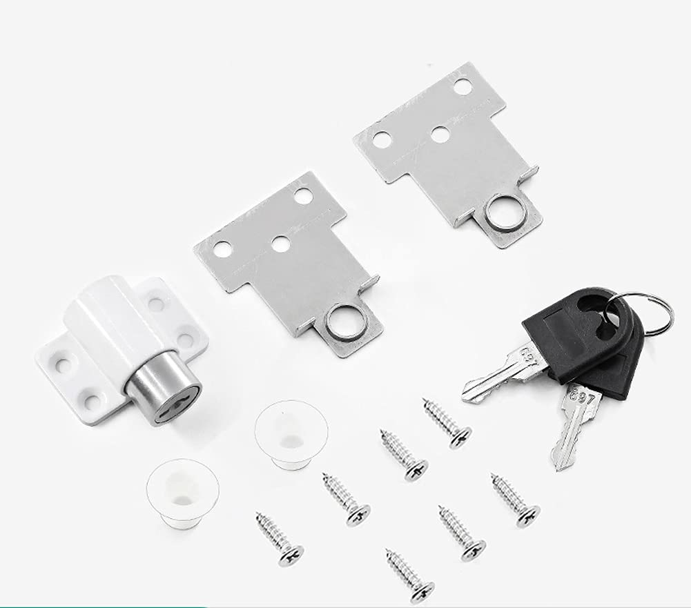 Blokada okna Zabezpieczenie przed dziećmi UPVC, Zamek do drzwi tarasowych przesuwnych ze stopu aluminium z kluczami Multicolor 2/4/6 szt(Black,6pcs)