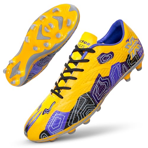 Image of Vector X Breeze High-Performance Soccer Studs Fully Embossed Synthetic Upper|Double Colour High Strength TPU Sole Football Shoes Athletic Footwear for Boys Men Players