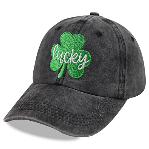 St Patricks Day Decorations For Men Women, Irish Clover Lucky Hat, Adjustable Embroidered Cotton Wash Shamrocks Baseball Cap Gift #TOP1