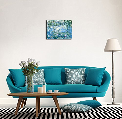 Wieco Art Water Lilies Floral Canvas Prints Wall Art By Claude Monet Famous Oil Paintings Flowers Reproduction For Kitchen Bedroom Bathroom Home Decor Modern Classic Landscape Pictures Giclee Artwork #TOP3