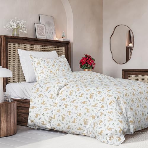 Image of CGK Unlimited Christmas Duvet Cover Twin Size - 68 x 90, Reindeer