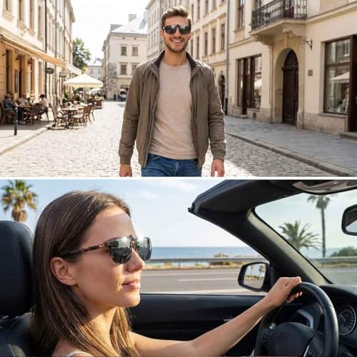 Image of Polarized Clip On Sunglasses, Flip Up Anti-Glare Driving Clip-on Shades, UV400 Protection Lens for Men Women
