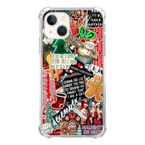 Eurdosmk Christmas Aesthetic Collage Case Compatible with iPhone 13 Mini, Aesthetic Winter Holiday Case for iPhone 13 Mini for Teens Men and Women, Trendy Cool TPU Bumper Case Cover Cover