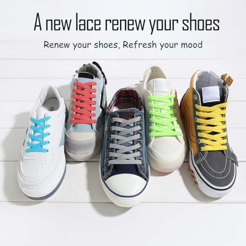 Image of VSUDO Shoe Laces for Sneakers, Shoelaces for Sneakers, Athletic Shoelaces | 8mm Flat Men Women Replacement Shoe Strings, Durable Polyester, Stay Tied, Running Walking Gym Sports Shoestrings