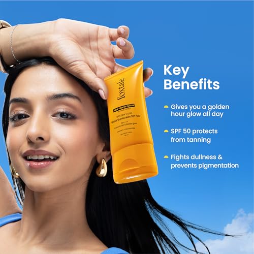 Image of Foxtale Glow Sunscreen SPF 50 PA++++ with Vitamin C & Niacinamide, In-Vivo Tested, Sensitive-Skin Friendly, Made with 100% New-Gen Filters, Lightweight, Non-Greasy, No White Cast |For Men & Women 50ml