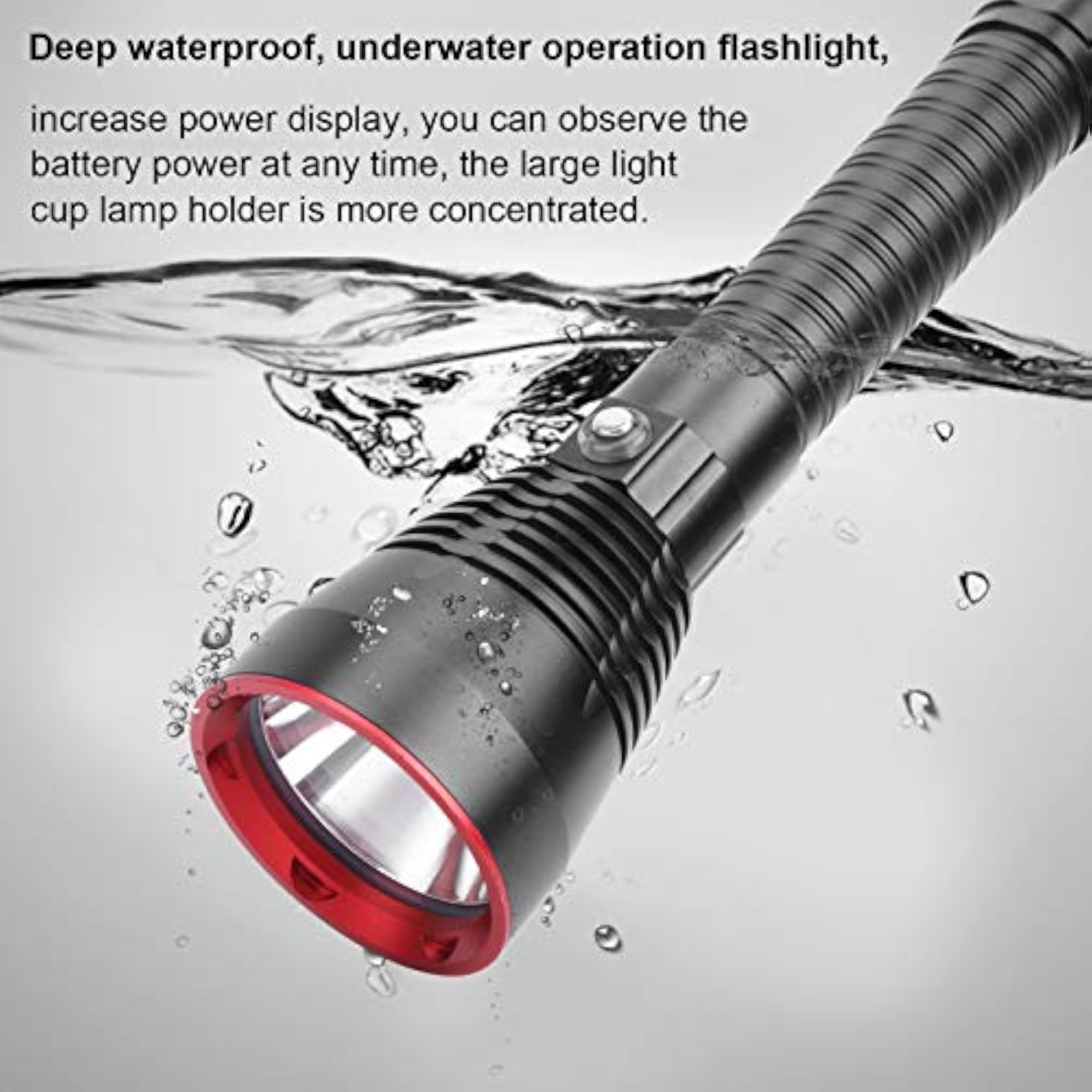 Lightweight IPX8 Waterproof Underwater Flashlight