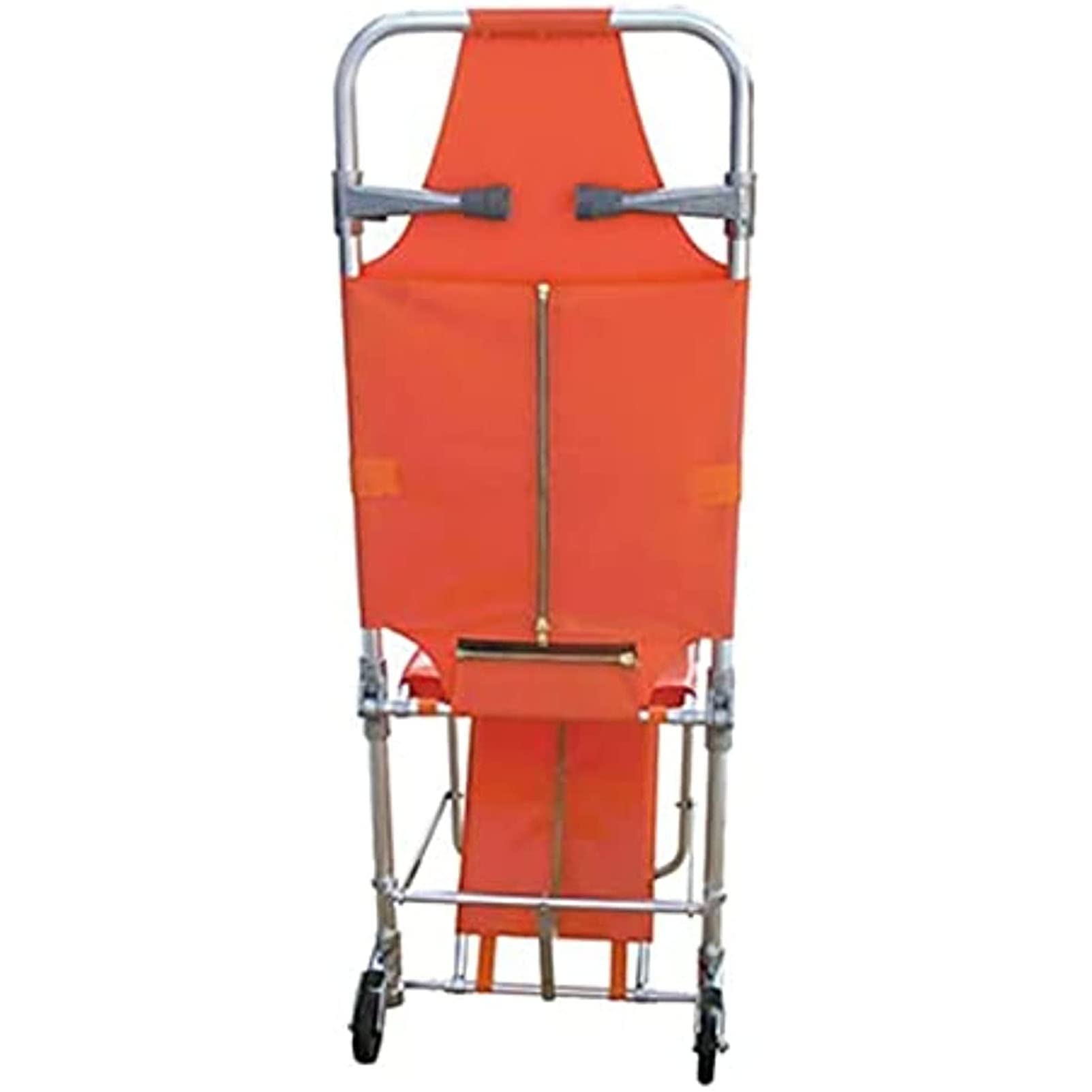 Camilla Plegable de Rescate de Emergencia, Silla de Escalera de evacuación de Bomberos de Aluminio con 2 pies de Apoyo y Ruedas, para Transporte de Pacientes, Cama de Rescate con Respaldo portátil,