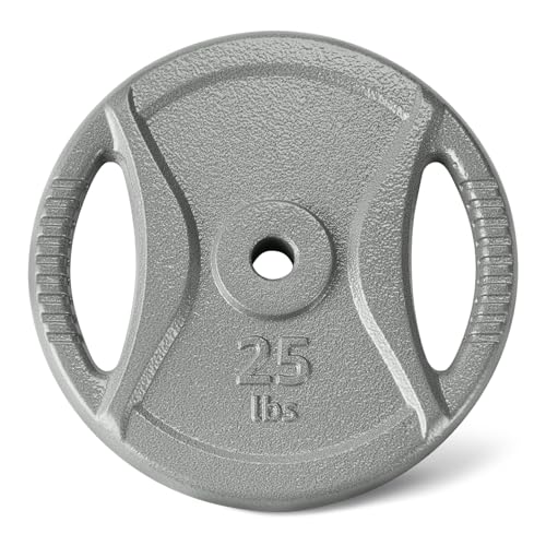 Amazon Basics 1-Inch Cast Iron Grip Weight Plates