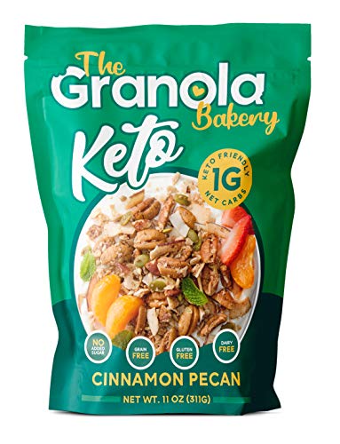 The Granola Bakery Keto Granola | Low Carb Keto Cereal | 1g Net Carb | Low Sugar, Keto Nut Granola | Small Batch, Hand Crafted | Cinnamon Pecan, 11 Ounces