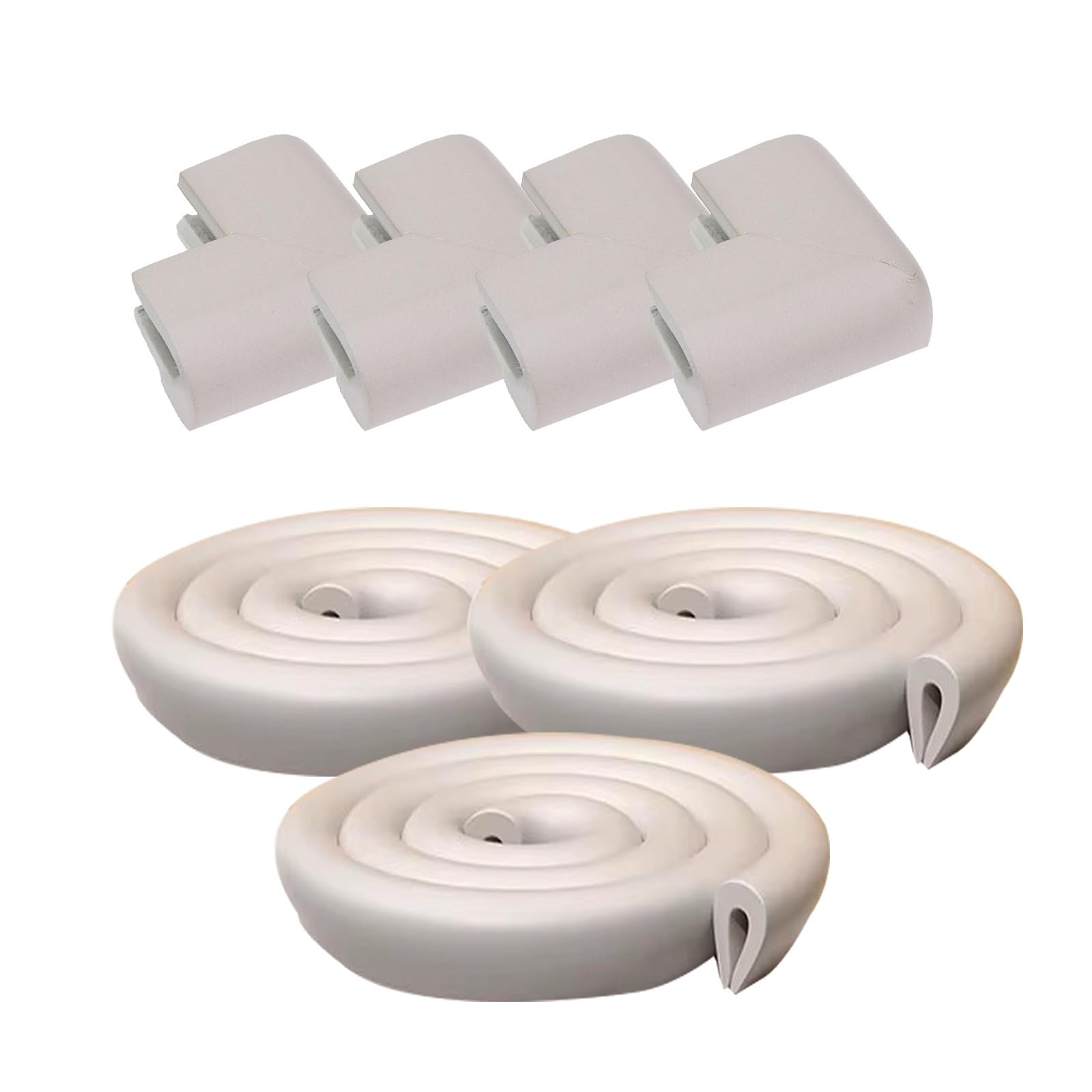 Cojín Protector de Espuma Suave - Parachoques de Prueba Blanco - Tira de amortiguadores de Borde de Proceso Profesional + Cojines de Esquina para la protección Infantil(Gray,6m/19.68ft)