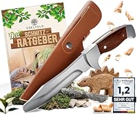 EDELFELD - Das Original - Schnitzmesser Kinder ab 6 Jahre - Sicheres Taschenmesser Kinder mit Fingerschutz - Schnitzmesser für Links- & Rechtshänder - Kinderschnitzmesser inkl. Scheide & Schnitzbuch