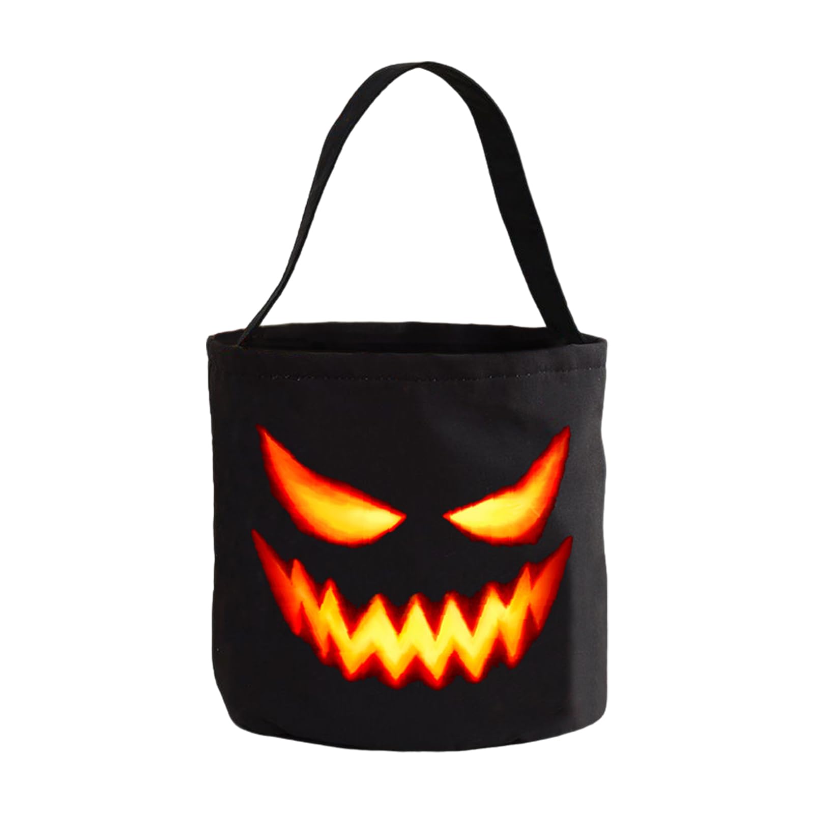 Halloween Treat Bags Scary Face Trick or Treat Bag Creepy Look Candy Bags Non-Woven Tote Bags with Handles Portable Collapsible Candy Present Bags for Party Decoration Favor Supplies