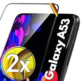 UTECTION 2X Full Screen Schutzglas für Samsung Galaxy A53 2022 - Fingerabdrucksensor kompatibel - 3D Schutzfolie gegen Displayschäden, Passgenaue Schutzglasfolie 9H Displayschutzfolie Glas