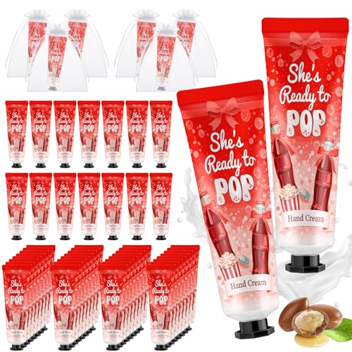 Swiffen 48 Sets She's Ready to Pop Baby Shower Favors Bulk, Hand Cream Party Favors, Travel Size Lotion Gifts for Gender Reveal, Baby Sprinkle, Mom to Be Celebration, Red Soda Theme