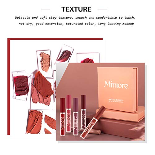 Mimore Lipstick 6pcs/set Matte Liquid Lipstick Lip Gloss Kit Long Lasting Waterproof Lip Stick Cosmetics Liquid Lipstick Gift Kit - Image 7