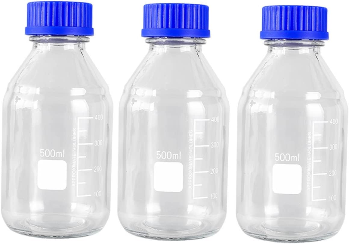 3pcs Glass Chemical Reagent Bottles Sealing Cap Leak Sample Containers for Laboratory and Industrial Use Lightweight and Portable for Chemical Storage