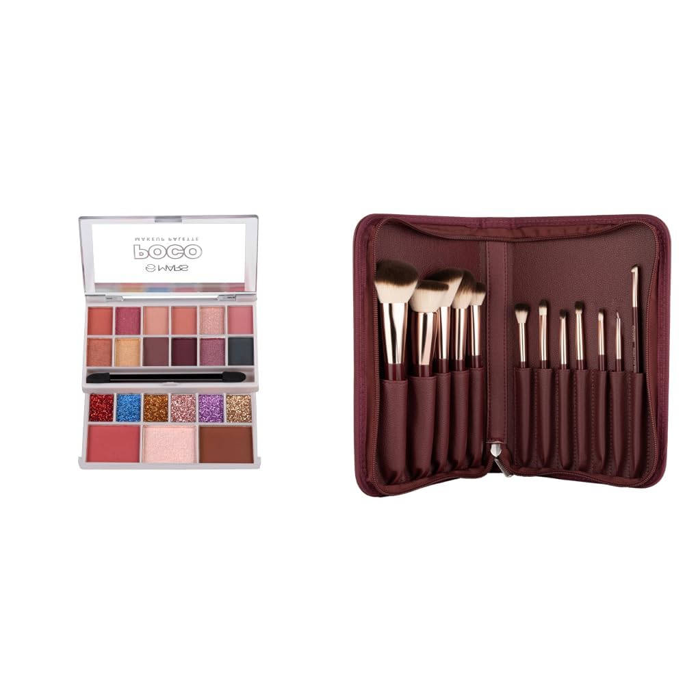 MARS Poco Face Makeup and eyeshadow Palette with Slider Case MARS Professional Makeup Brush Set of 12-image-17