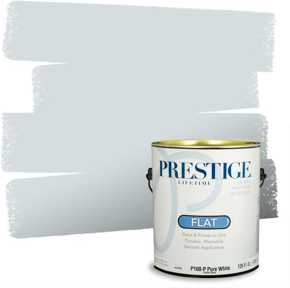 PRESTIGE Paints Interior Paint and Primer In One, 1-Gallon, Flat, Comparable Match of Benjamin Moore* Old Blue Jeans*
