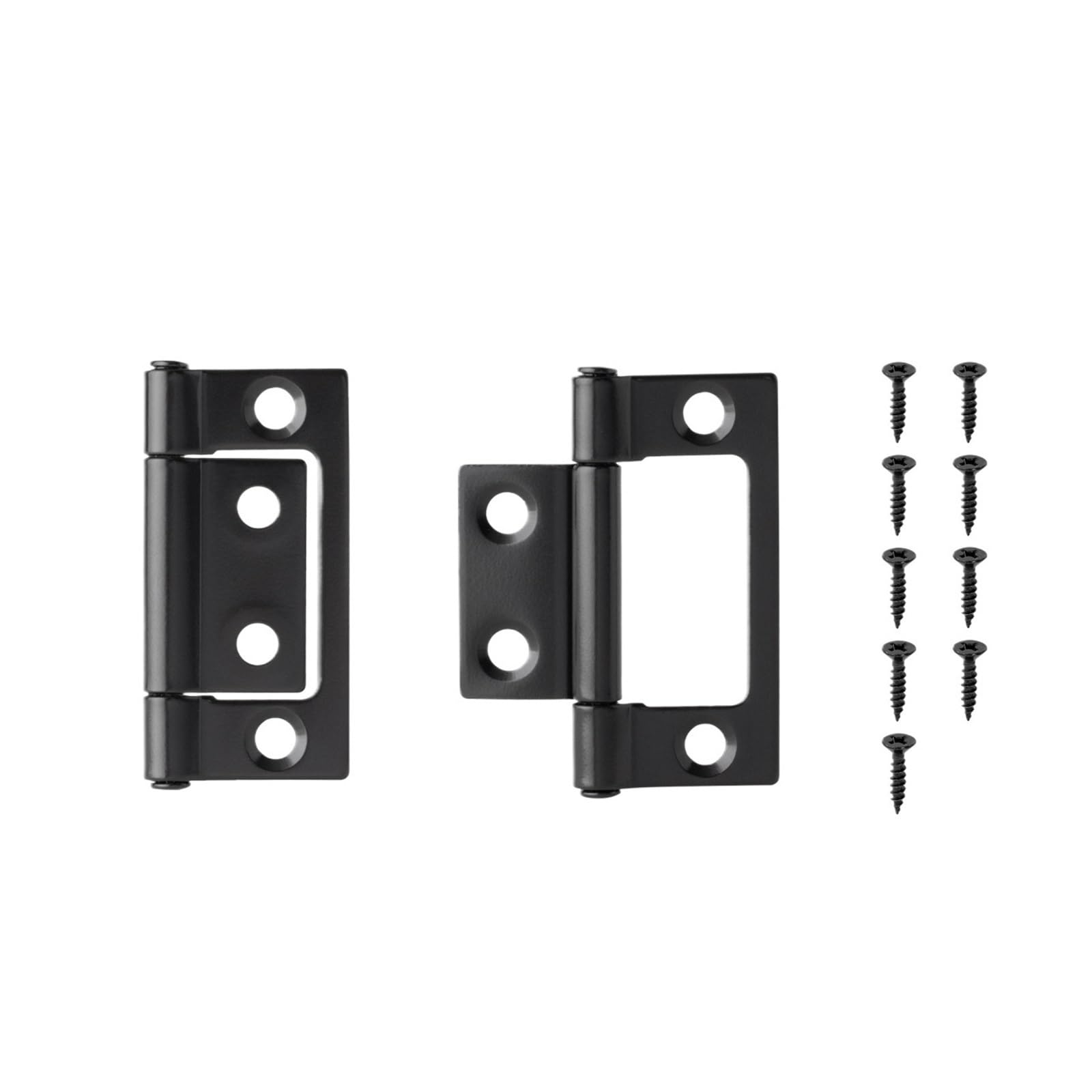 Wsqhao Black 2 Inch 4Pcs Flat Metal Hinges 360 Degree For Cabinet Doors Windows Wooden Box Home For Door(Black 2 Inch)